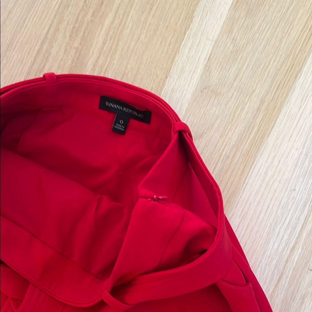 Banana Republic Red Tie Front Pencil Skirt - Picture 3 of 5